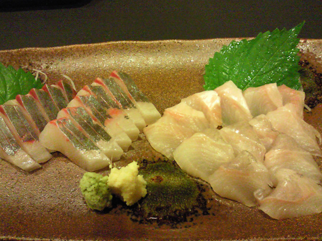 ★味よし「ほっけと縞鯵(しまあじ)のお造りです!」