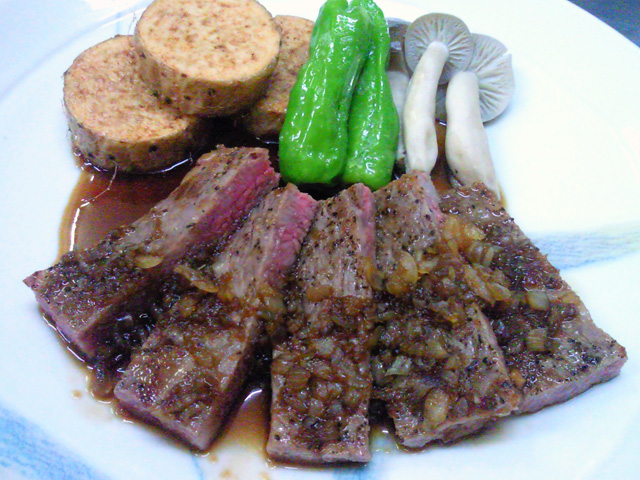 ★味よし「米沢牛A5のステーキですよ!!」