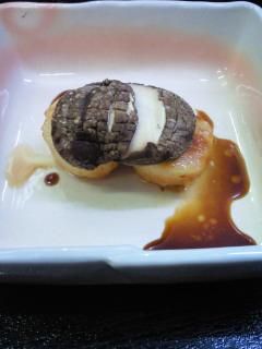 ★味よし「コース料理から・・帆立と椎茸のバルサミコソース」
