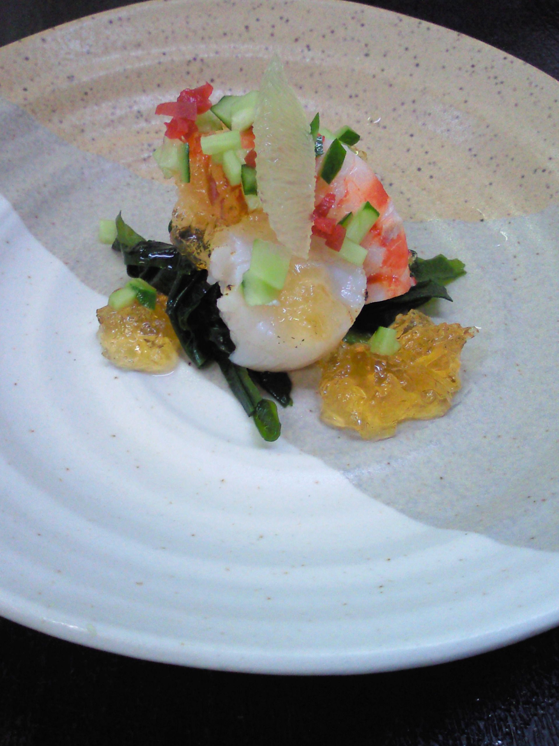 ★味よし「帆立(ほたて)と車海老(くるまえび)の酢の物