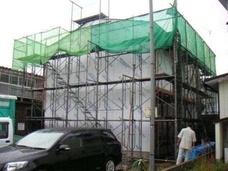 三角屋根の家　木工事