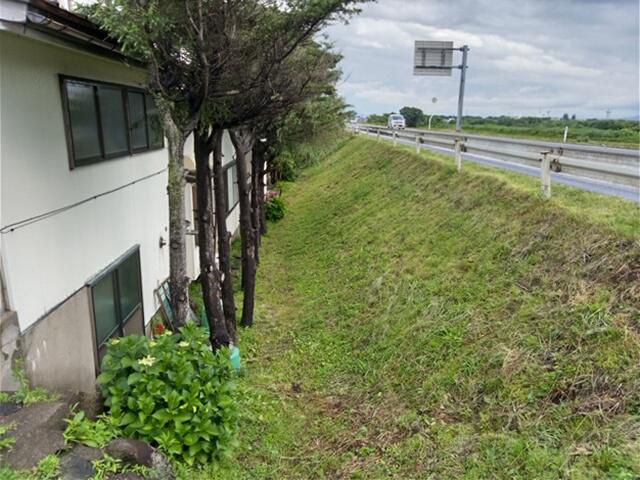 道路沿いをきれいに草刈り