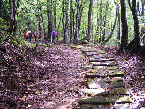 滑りやすい石畳