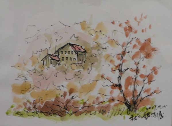 姥沢小屋　強風で飛ばされる