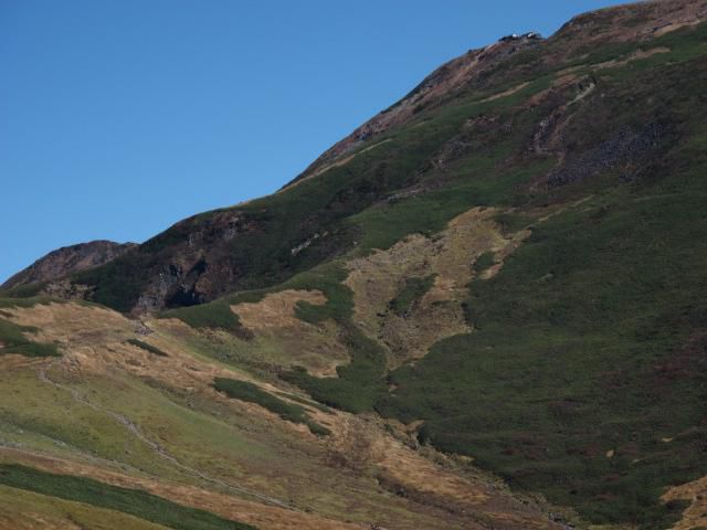 月山山頂と火口