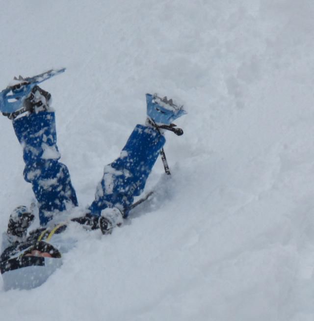 深雪に飛び込む