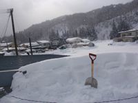 ローダーの屋根の雪下ろし