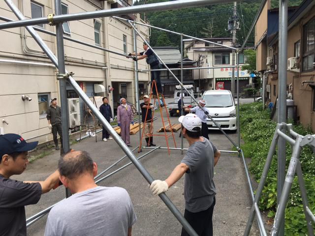 ほたるまつり イベントステージ作り