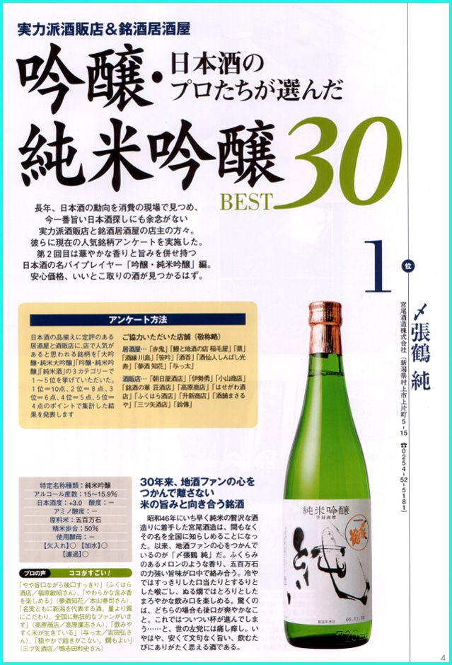 ■〆張鶴 純 がナンバーワンに!■