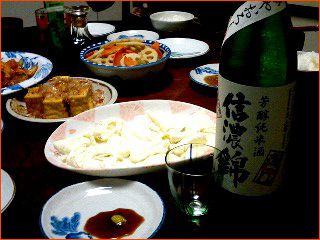 ■「信濃錦 芳醇純米ひやおろし」&お刺身湯葉■