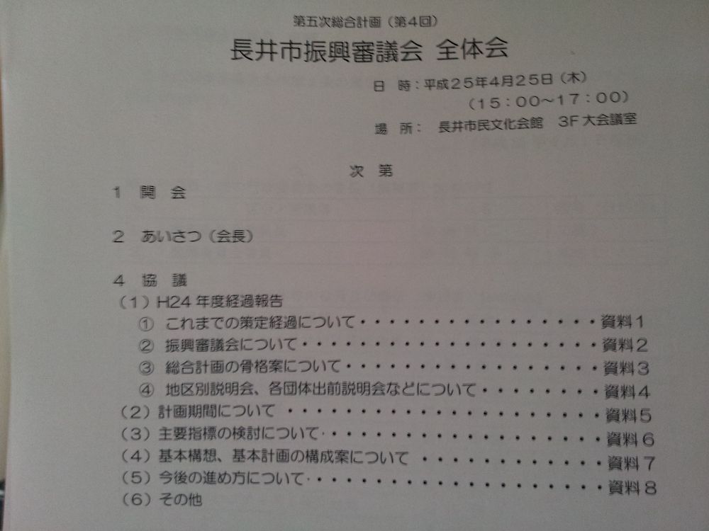 4/25(木)　長井市振興審議会