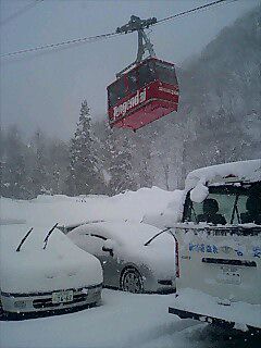 天元台駐車場には新雪２０cmプラス