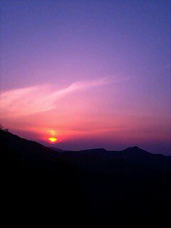 山奥の夕日シリーズ（新高湯温泉）