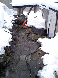 温泉力（ゆぢから）で雪を溶かすのだ（●＾o＾●）