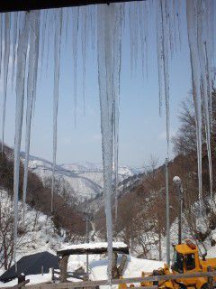 春ツララ 山奥はゆっくり季節が進んでますo(｀▽´)o