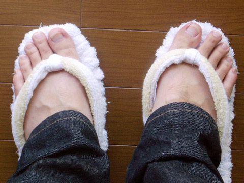 「タオルわらじ」がお気に入り